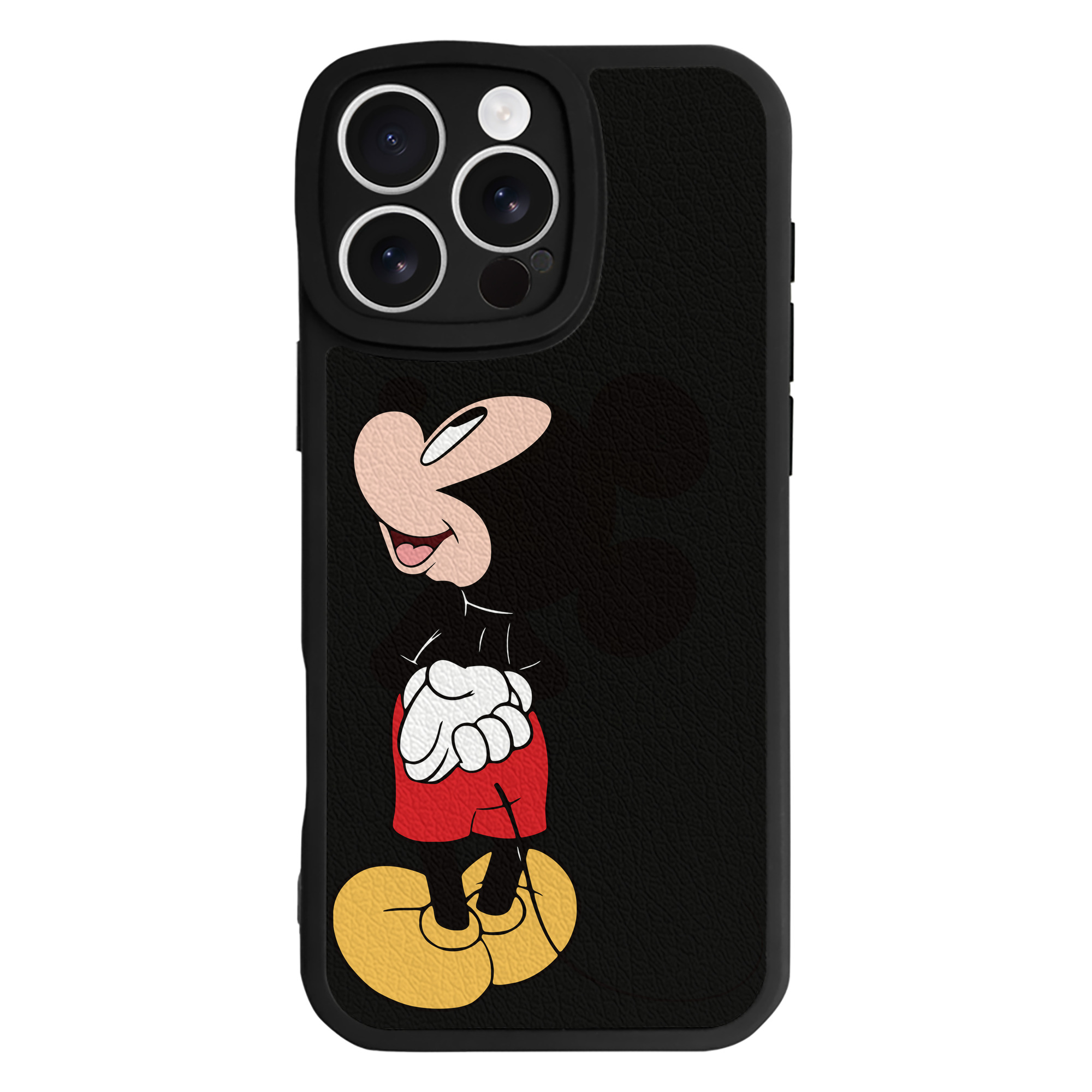 （画像用） ミッキーマウス Mickey Mouse 【iPhone 16シリーズ対応】シリコンスマホケース（レザー調） 材質：シリコン